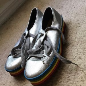 Rainbow platform shoes